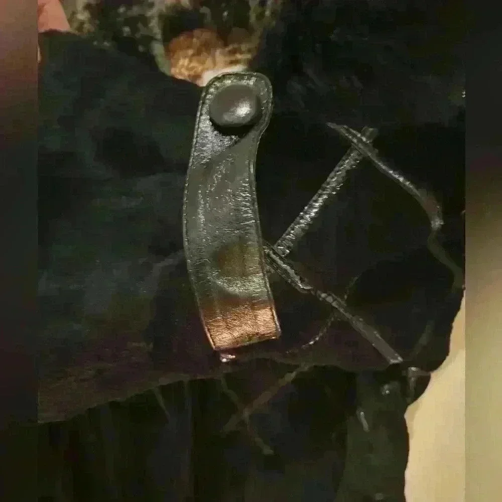 Rossi Black Rabbit Fur Coat – Fox Collar, Vintage Glam Statement size 40 - Picture 4 of 8